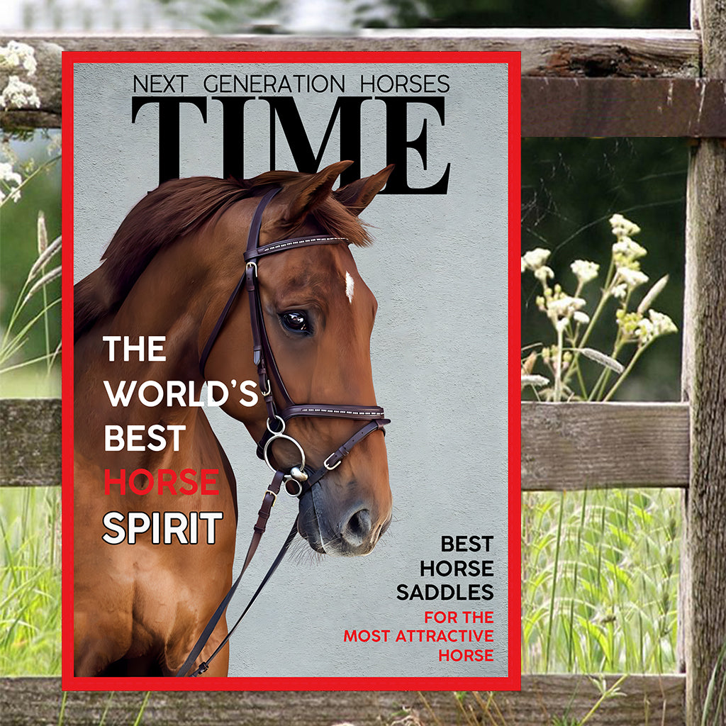 Magazine Covers - Personalized Horse Rectangle Metal Sign