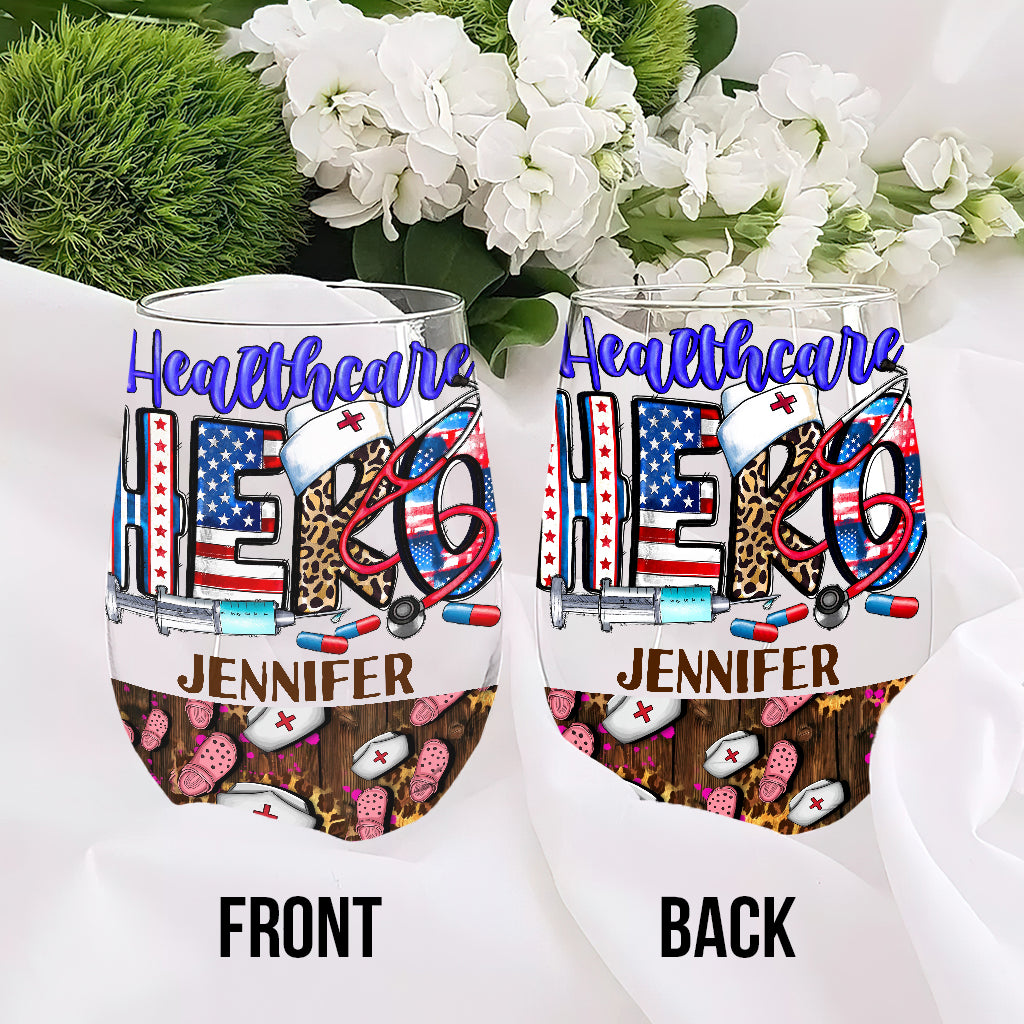 Nurse Life - Nurse gift for mom, her, wife, girlfrend - Personalized All Over Wine Glass