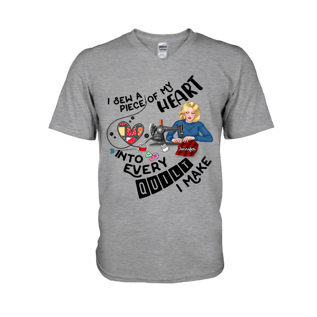 I Sewing A Piece Of My Heart - Personalized Sewing T-shirt And Hoodie