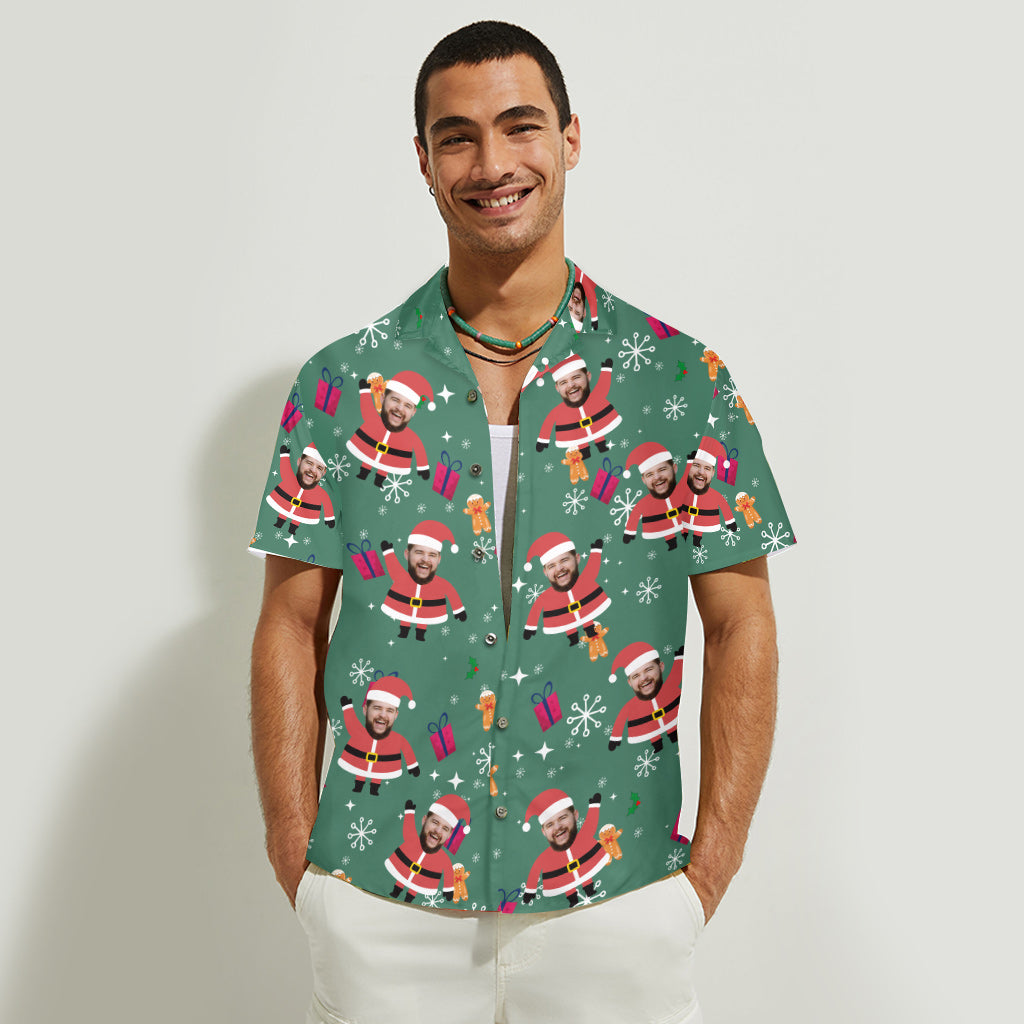 Custom Face Christmas Santa - Personalized Hawaiian Shirt