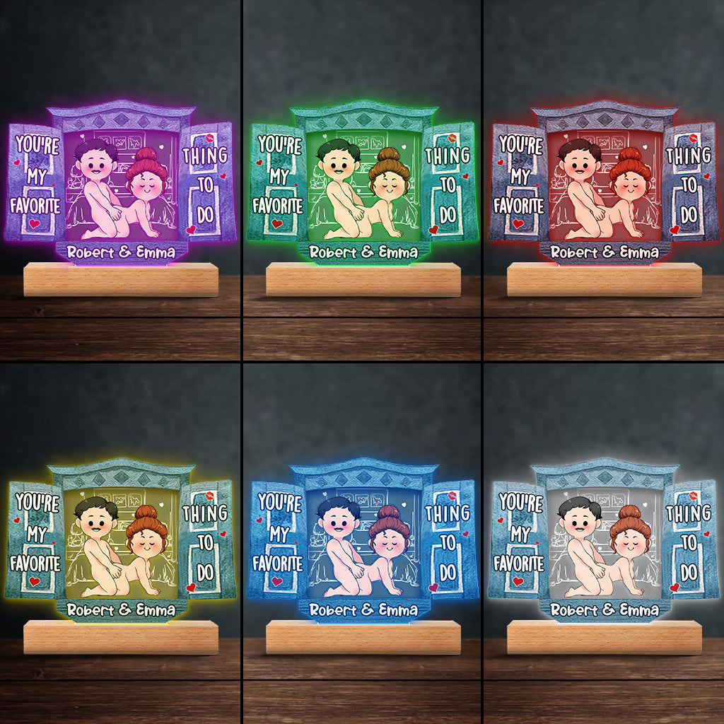 You’re My Favorite - Personalized Couple Shaped Plaque Light Base