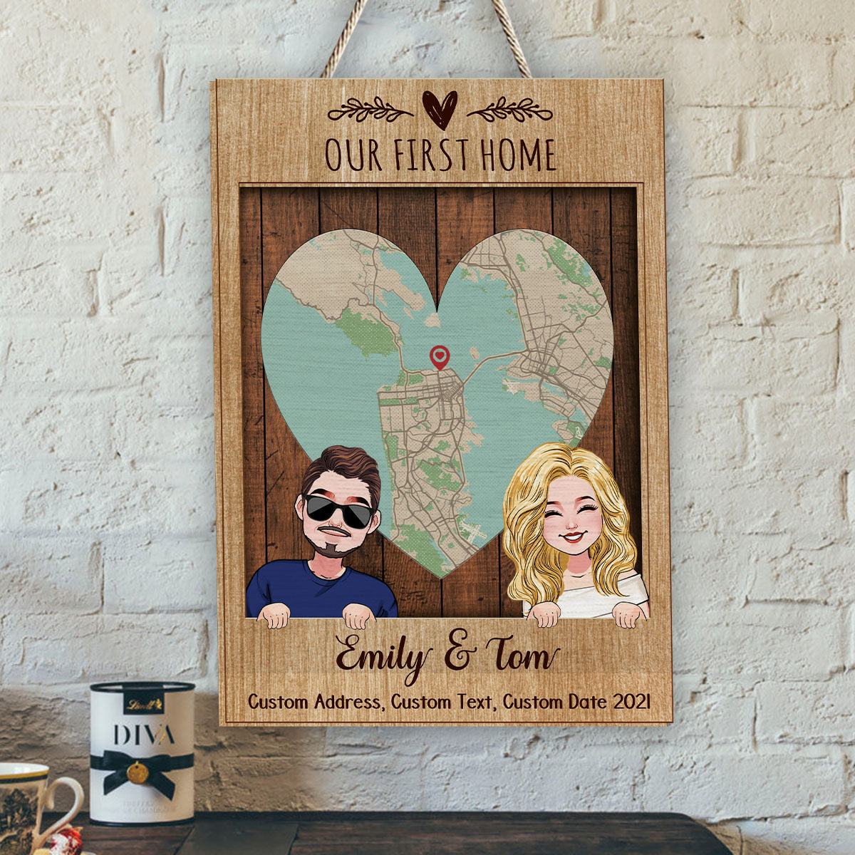 Our First Home - Personalized Housewarming 2 Layered Wood Sign / Wood Plaque