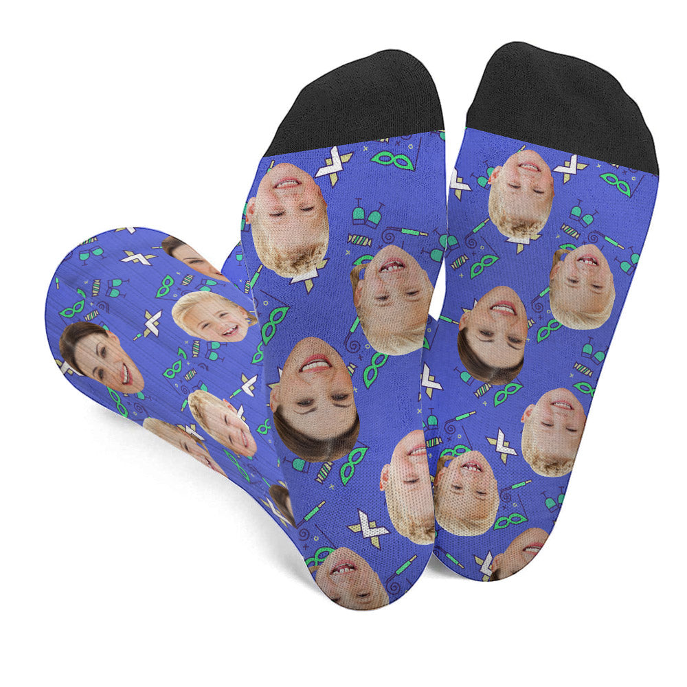 Custom Face Party Pattern - Personalized Step Mom Socks