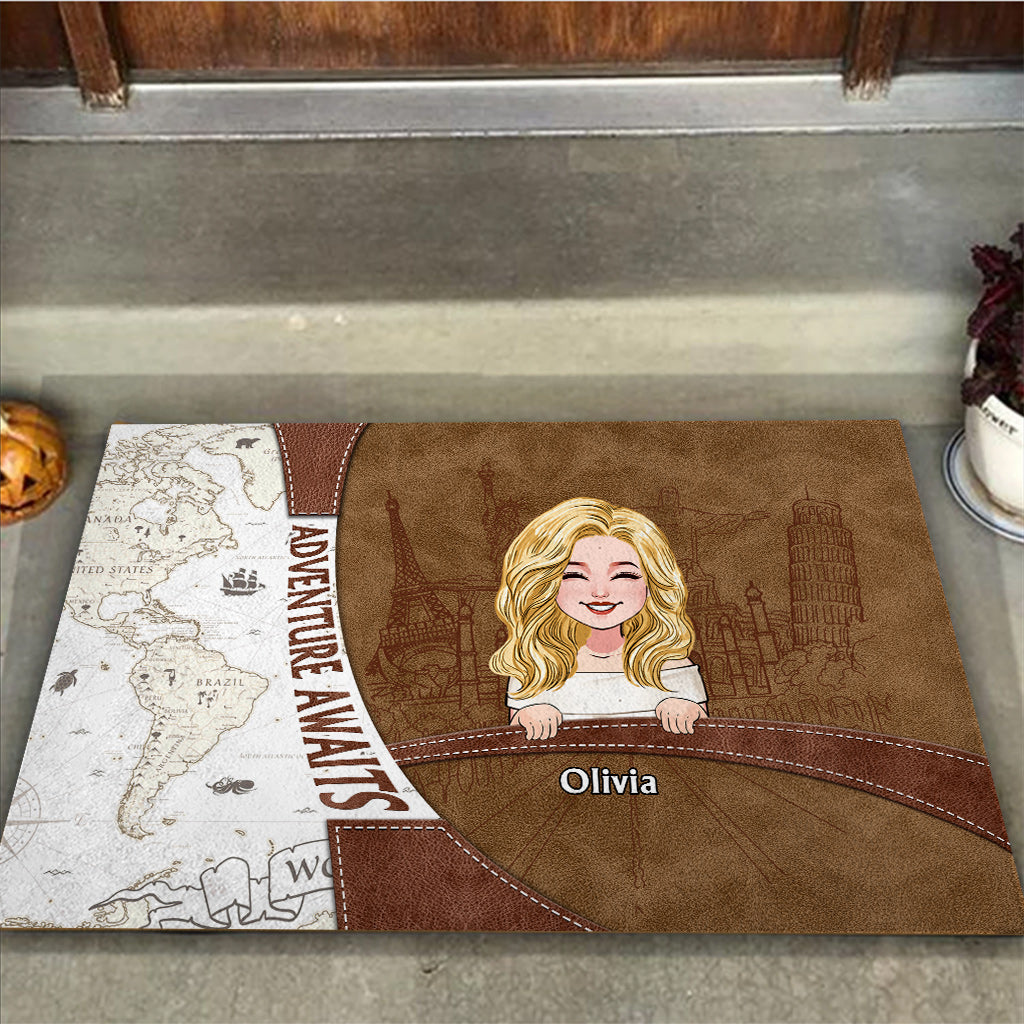 Adventure Awaits - Personalized Travelling Doormat