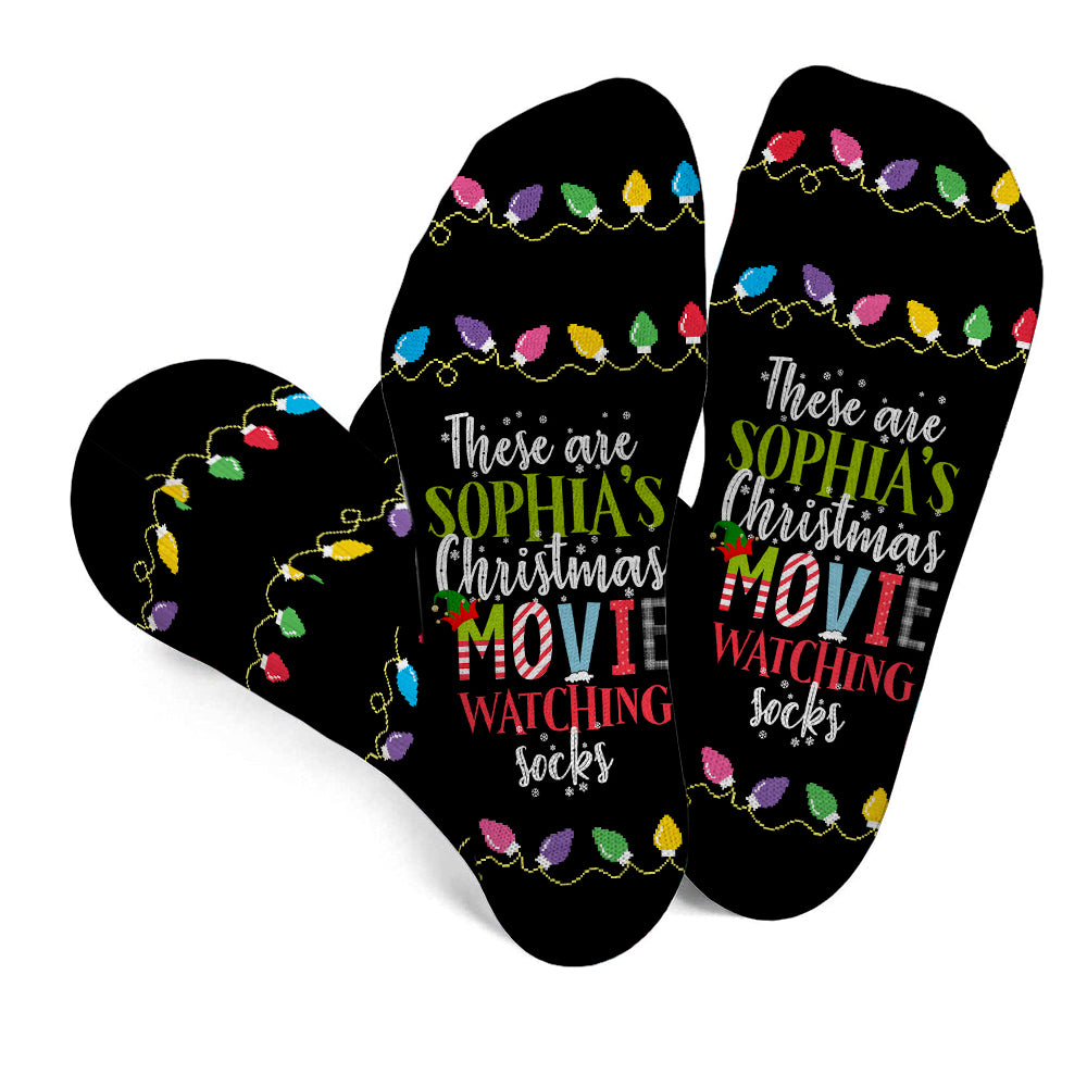 Christmas Movies Watching Socks - Personalized Christmas Socks