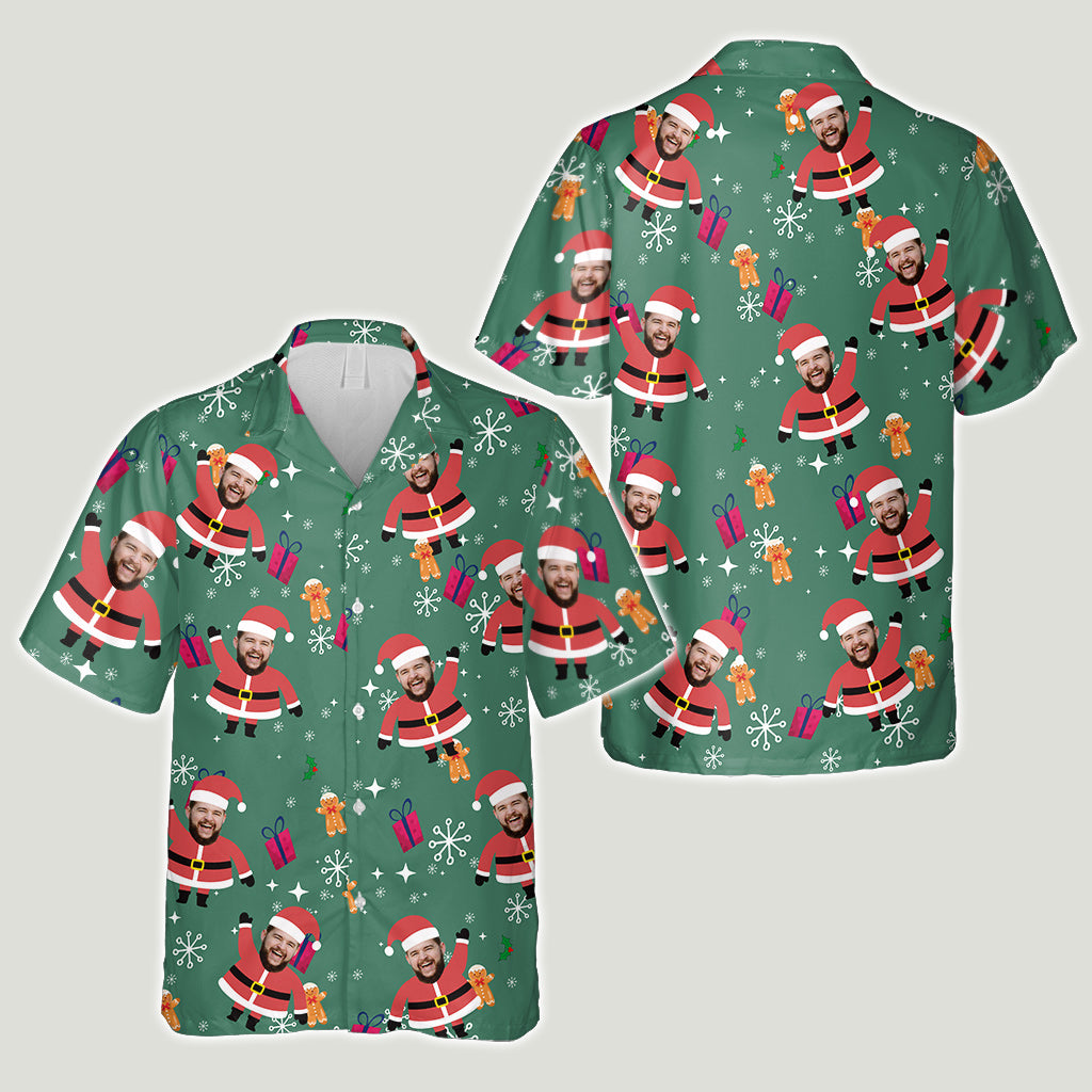 Custom Face Christmas Santa - Personalized Hawaiian Shirt