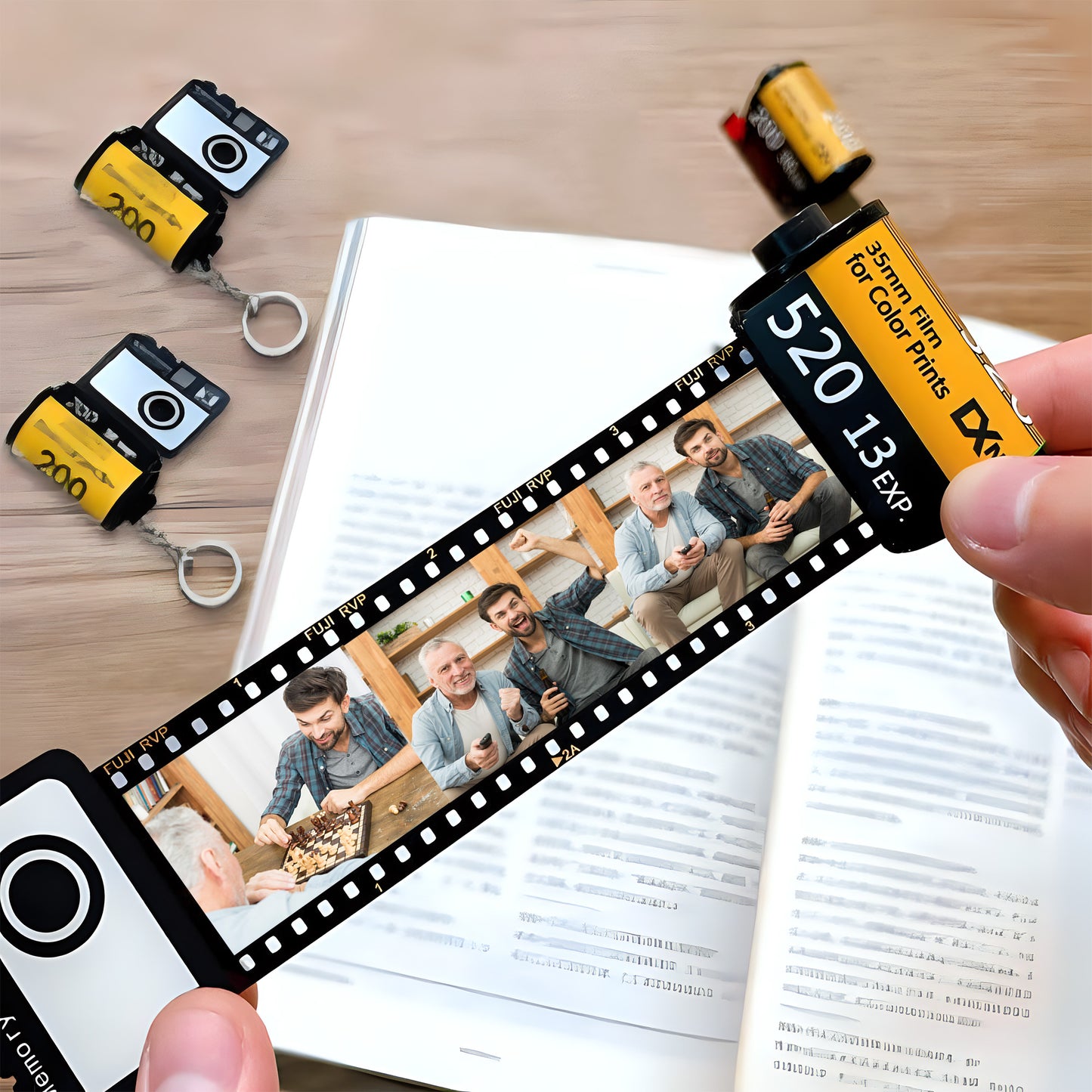 Personalized Film Roll Keychain - Gift for step dad - Personalized Film Roll Keychain