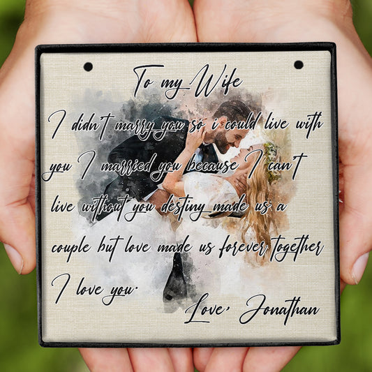 Beautiful In White - Personalized Husband And Wife Necklace