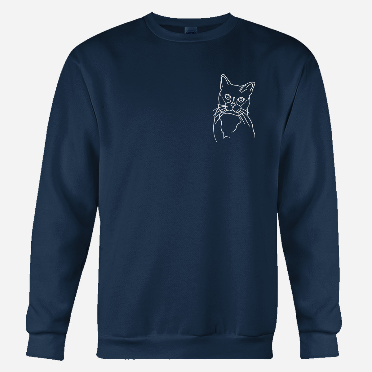 Custom Line Art - Personalized Cat Embroidered Sweater