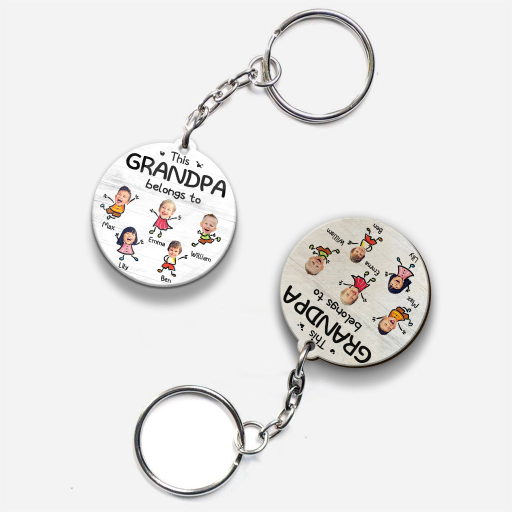 This Grandpa Belongs To - Personalized Grandpa Keychain