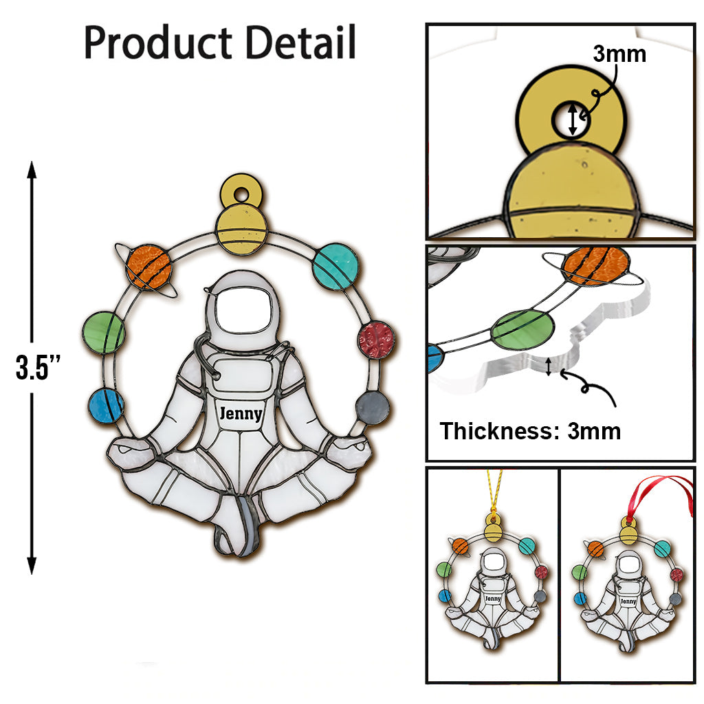 Yoga In Space - Personalized Yoga Ornament