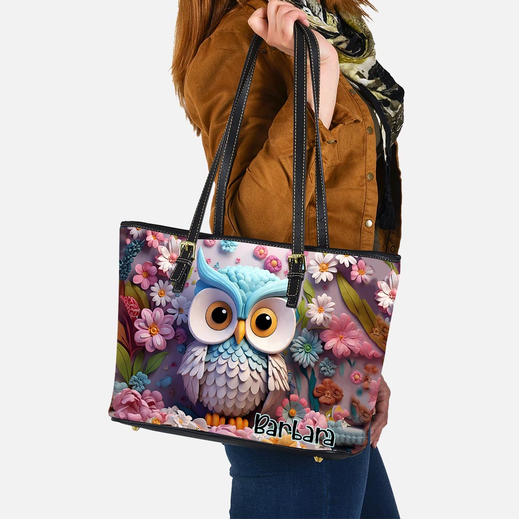 Cool Owl - Personalized Owl Leather Bag