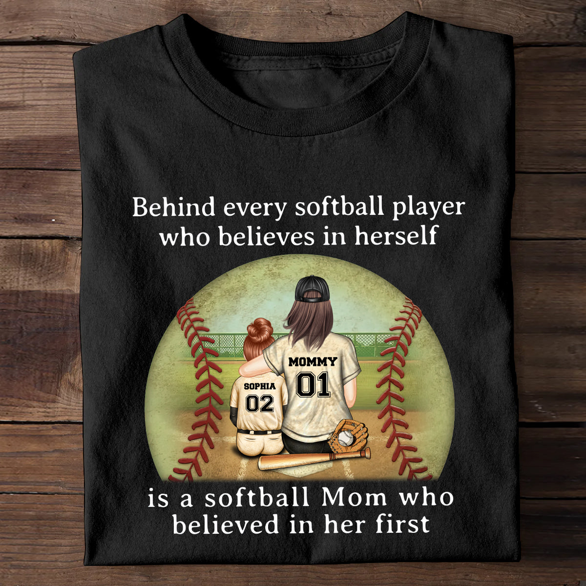 Softball Mom Believe - Personalized Softball T-shirt & Hoodie