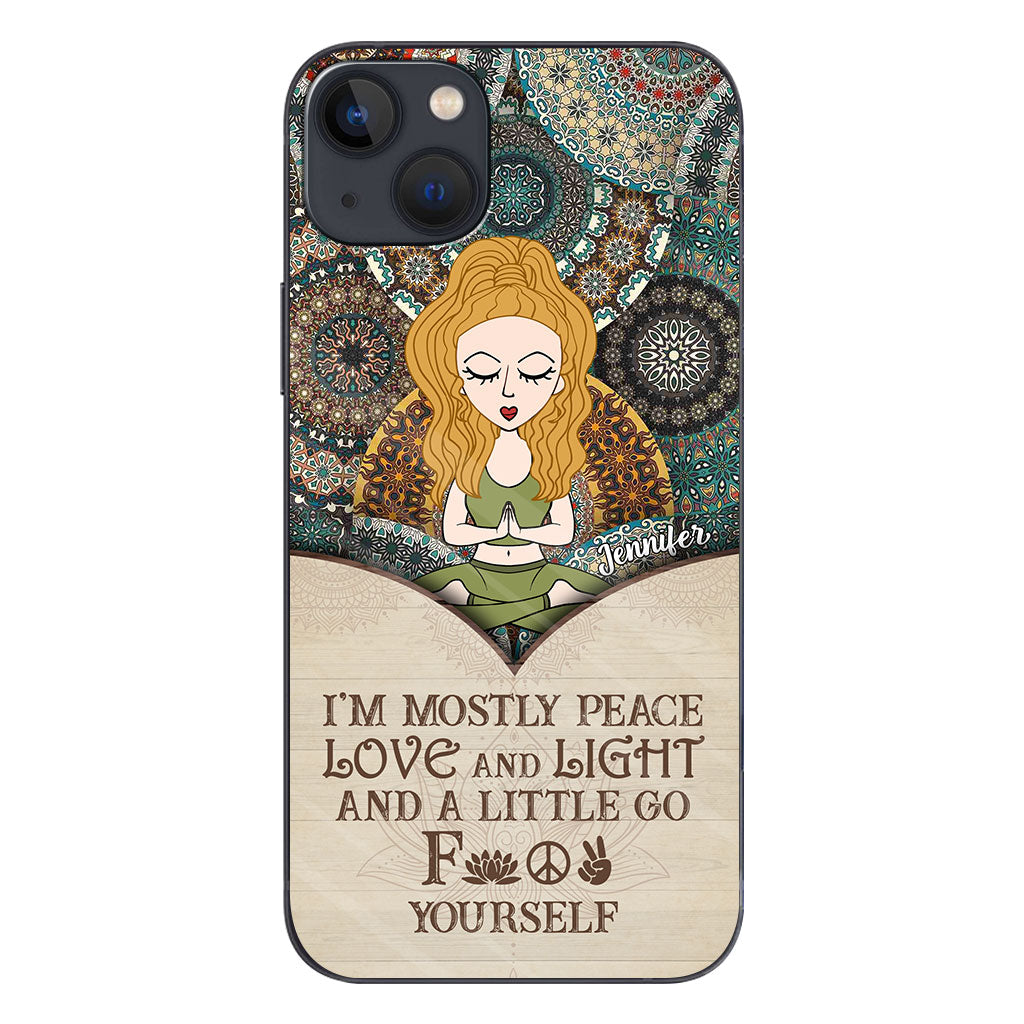 I'm Mostly Peace - Personalized Yoga Phone Case