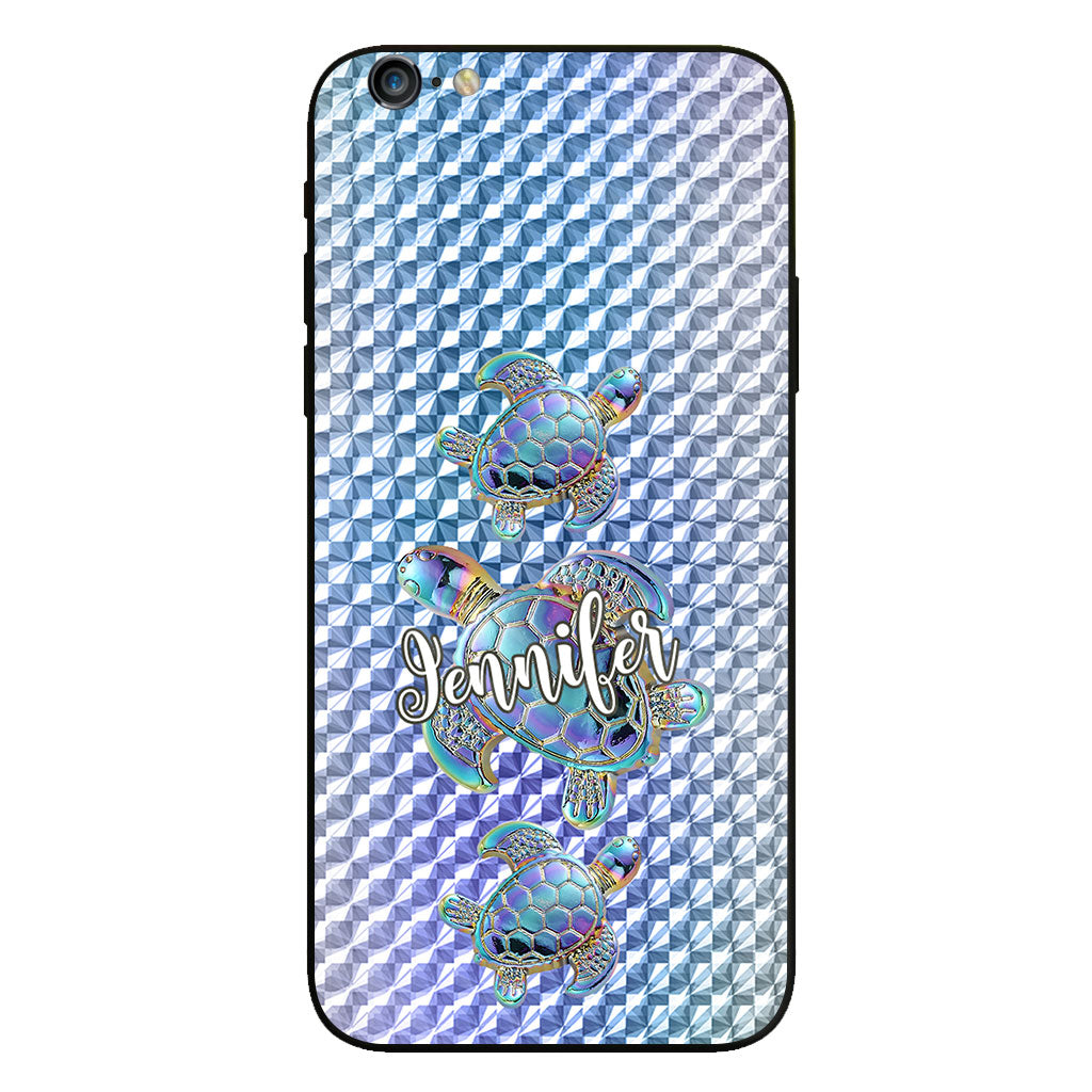 Salty Lil Beach - Personalized Turtle Clear Phone Case