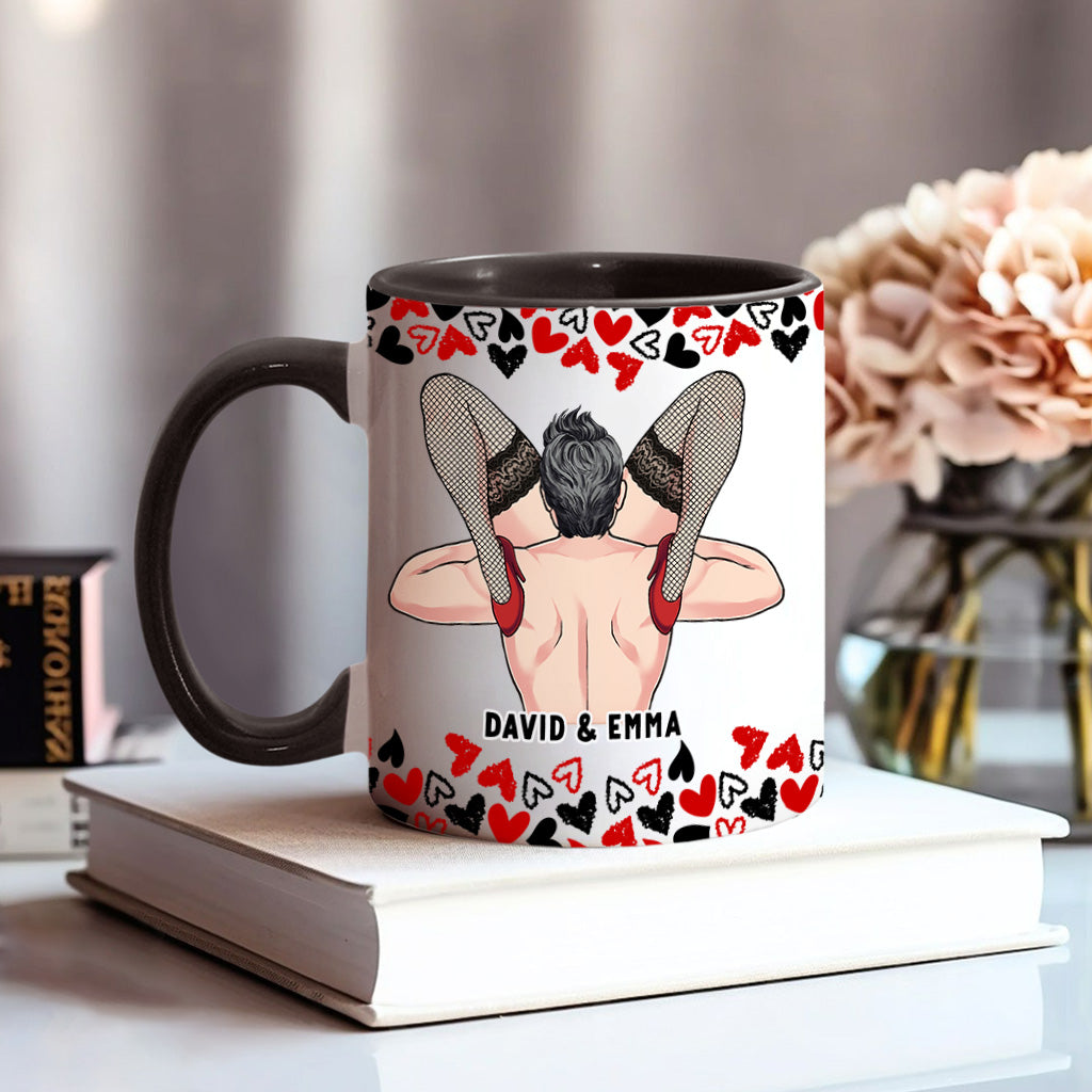 Naughty I Love Your Face - Personalized Couple Accent Mug