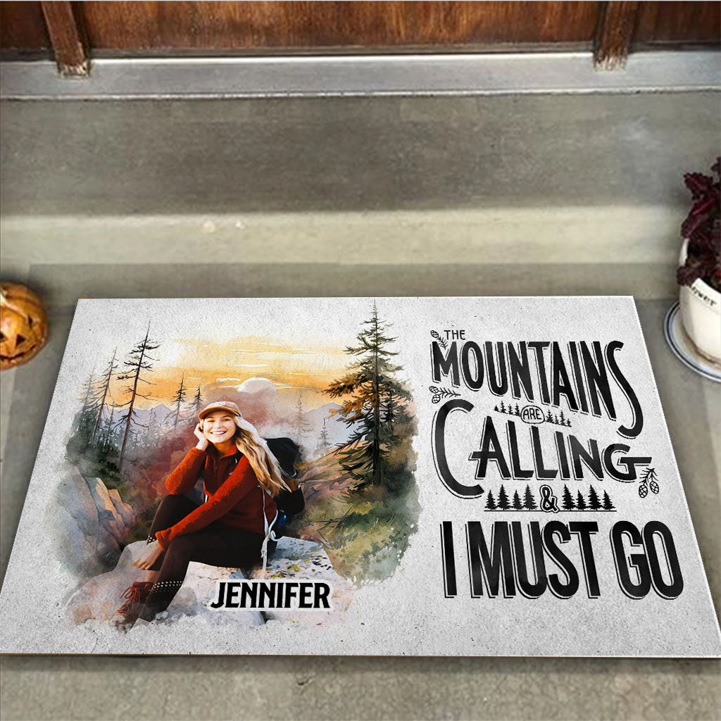 The Mountain Is Calling - Personalized Hiking Doormat