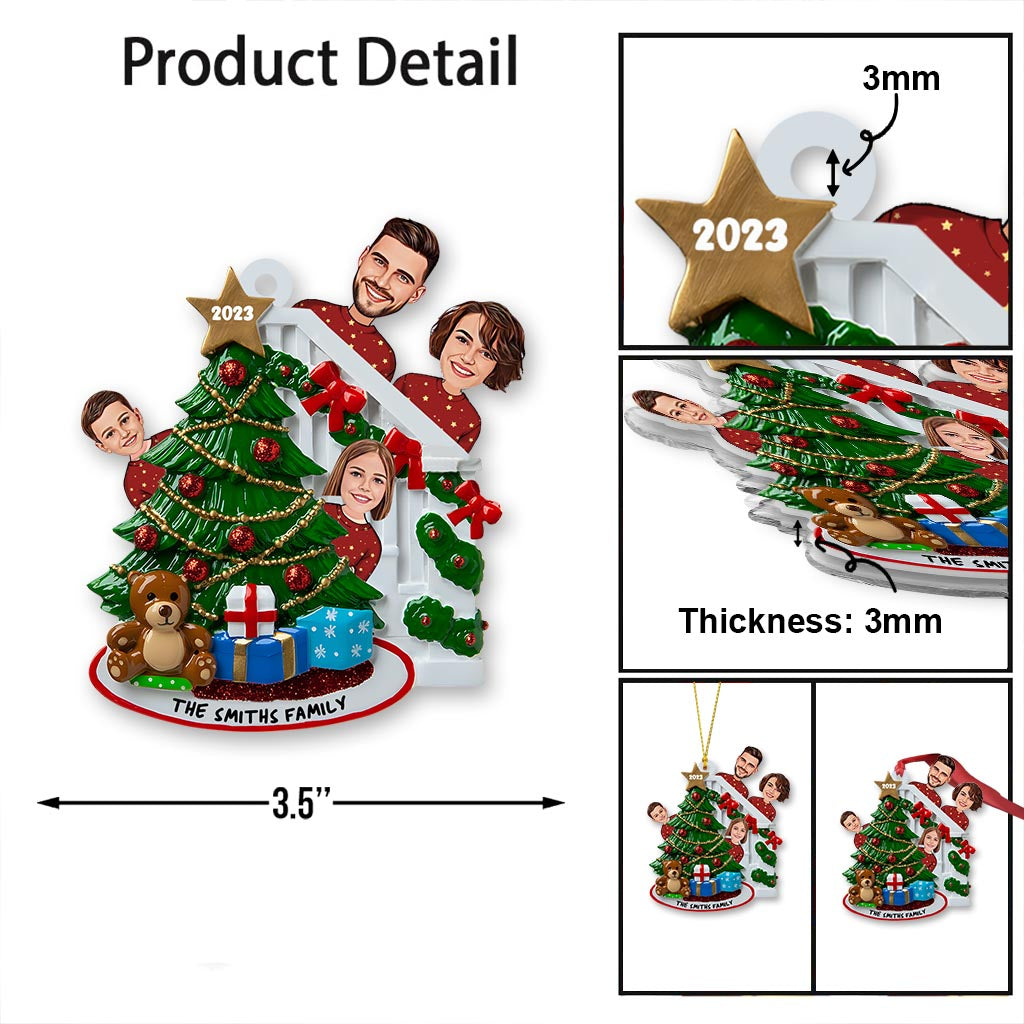 Staircase Cartoon Family - Personalized Family Ornament