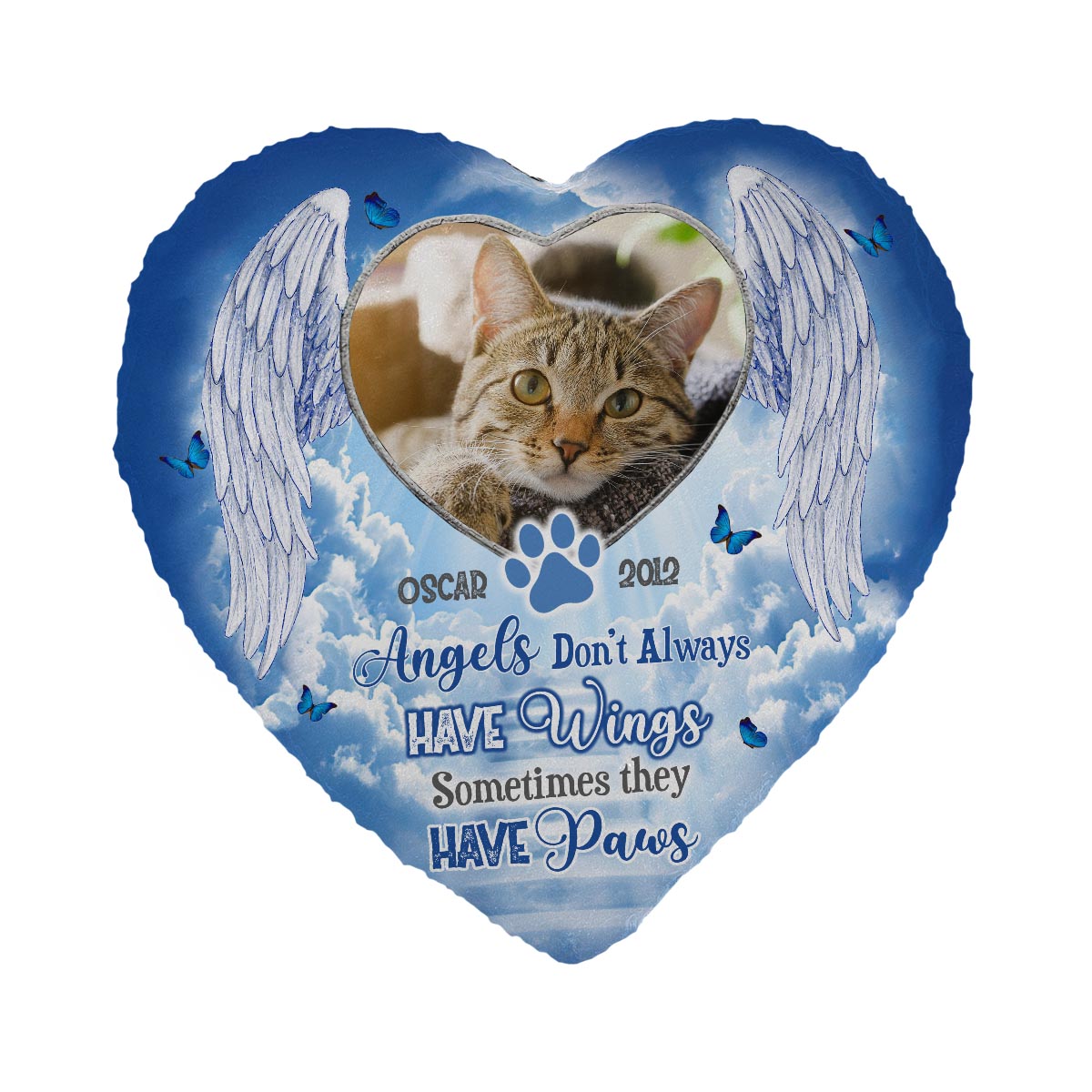 Angels Have Paws - Personalized Dog Heart Shaped Stone