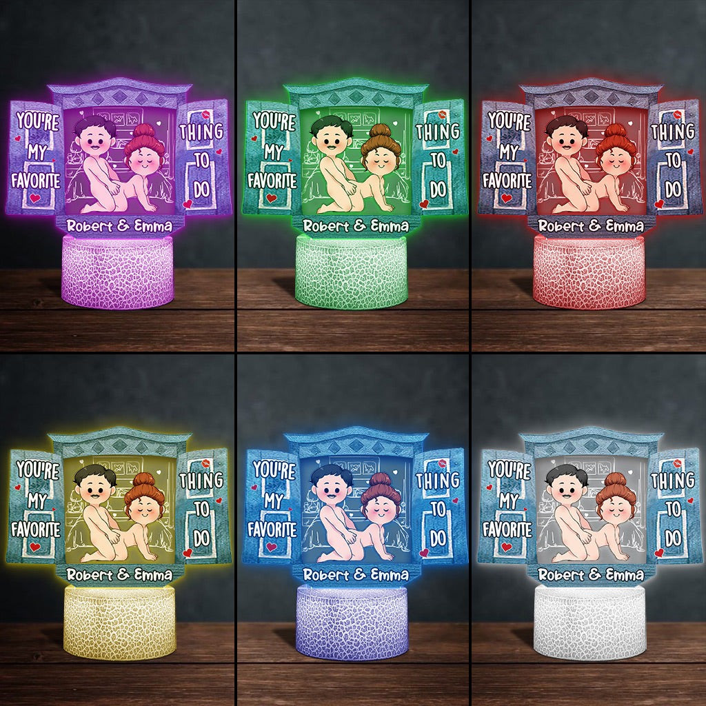 You’re My Favorite - Personalized Couple Shaped Plaque Light Base