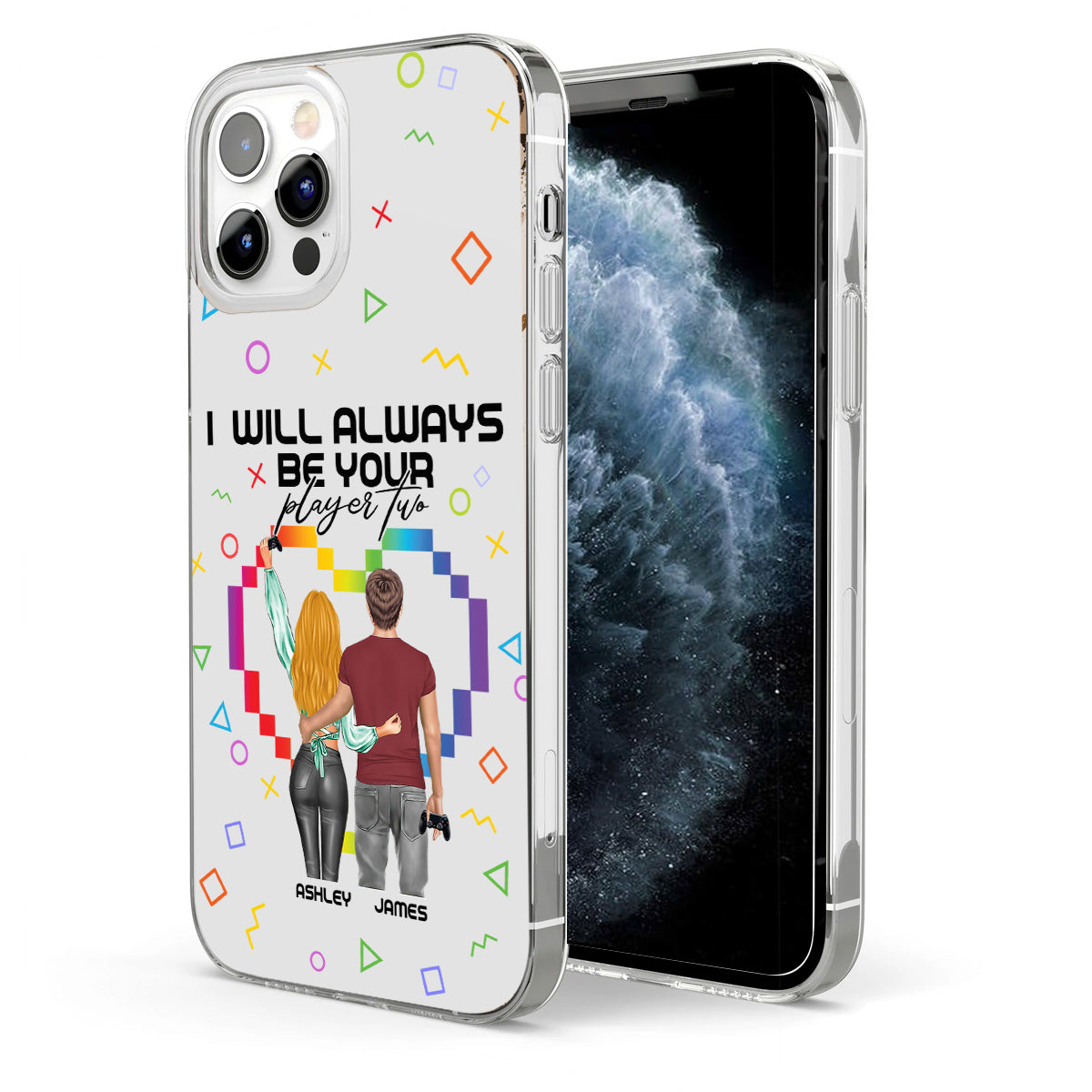 I Will Always Be Your Player Two - Personalized Video Game Clear Phone Case