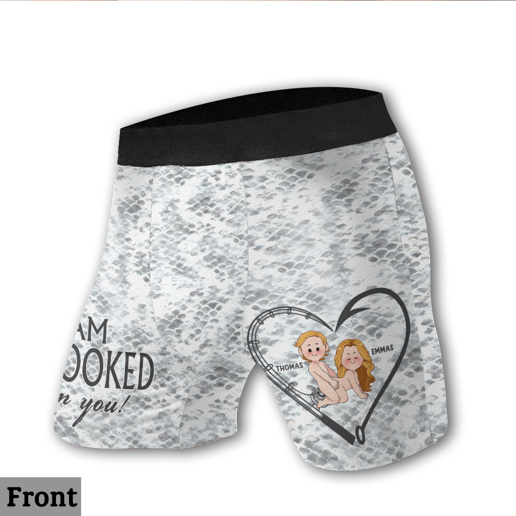 I'm Hooked On You - Personalized Fishing Men’s Boxer Briefs