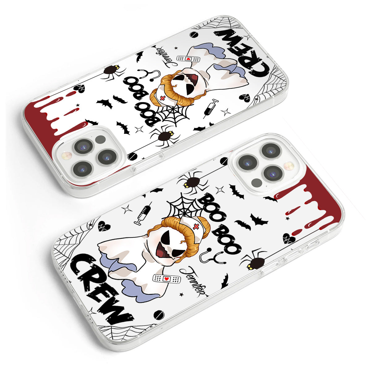 Boo Boo Crew - Personalized Nurse Clear Phone Case
