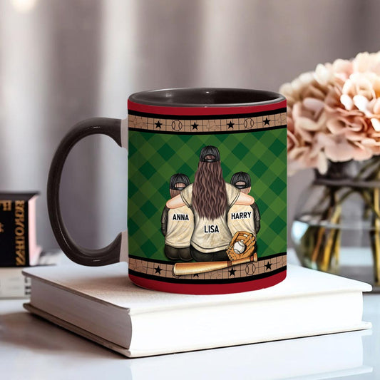 My Heart Is On That Field - Personalized Baseball Accent Mug