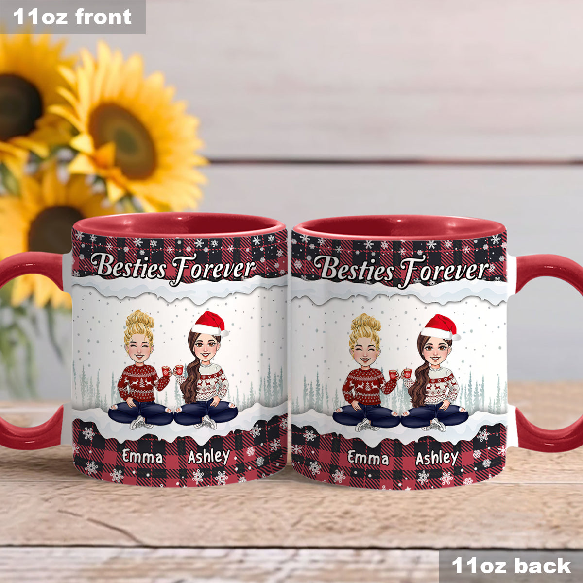 Besties Forever - Personalized Bestie Accent Mug