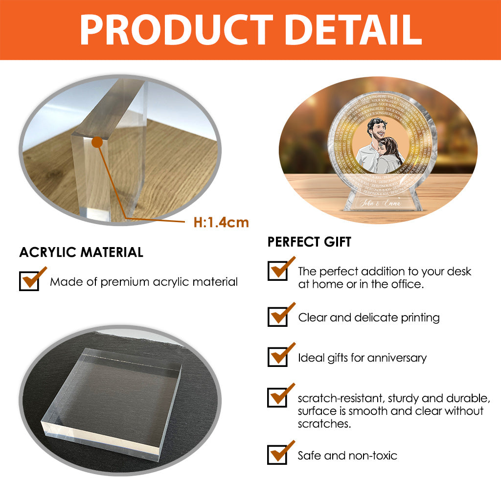 Our Favorite Song - Personalized Couple Custom Shaped Acrylic Plaque