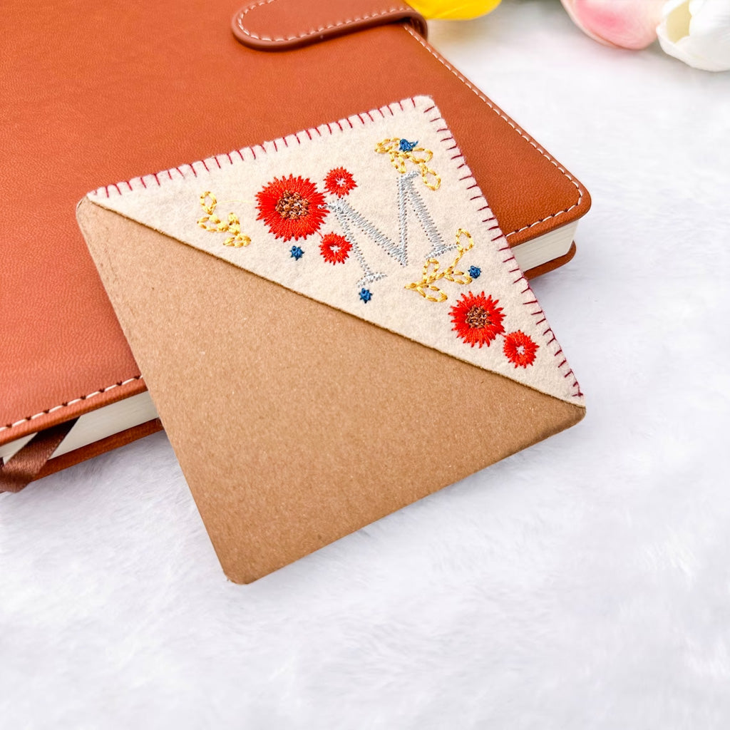 Four Season Personalized Initial - Personalized Book Corner Bookmark