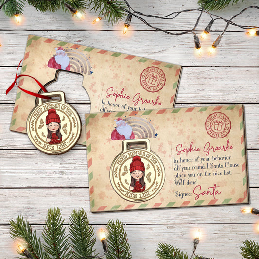 Nice List Medal - Personalized Kid Pop Out Ornament
