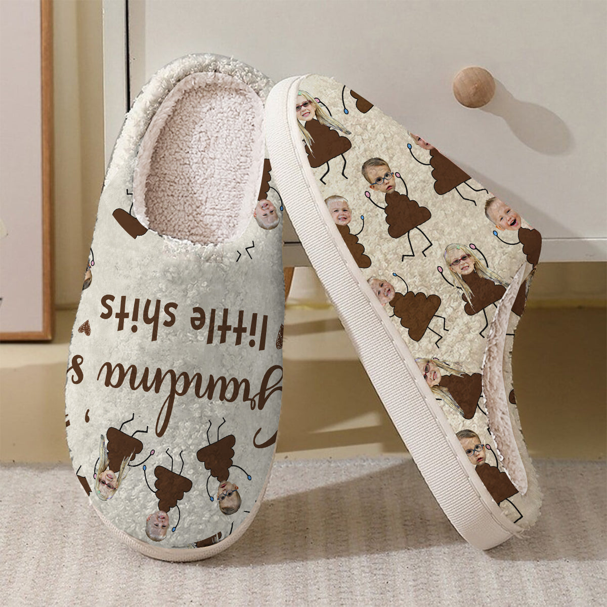 Grandma's Little Shits - Gift for grandma - Personalized Slippers
