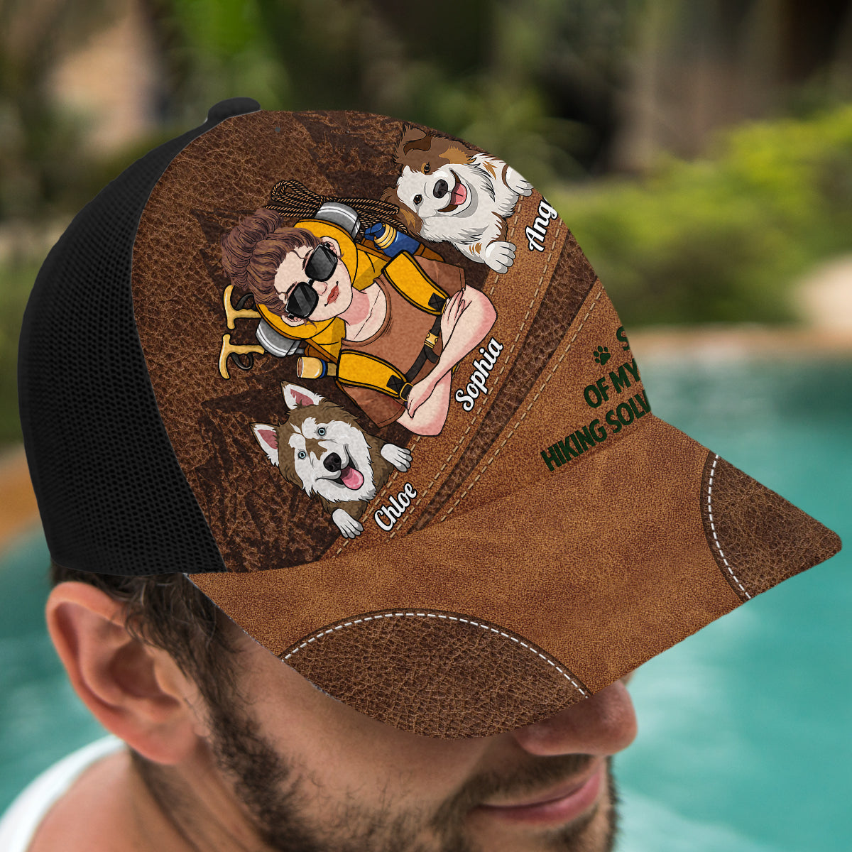 Hiking And Dogs - Personalized Hiking Trucker Hat