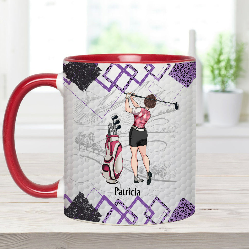 Golf Instruction - Golf gift for her, girlfriend, wife, daughter - Personalized Accent Mug