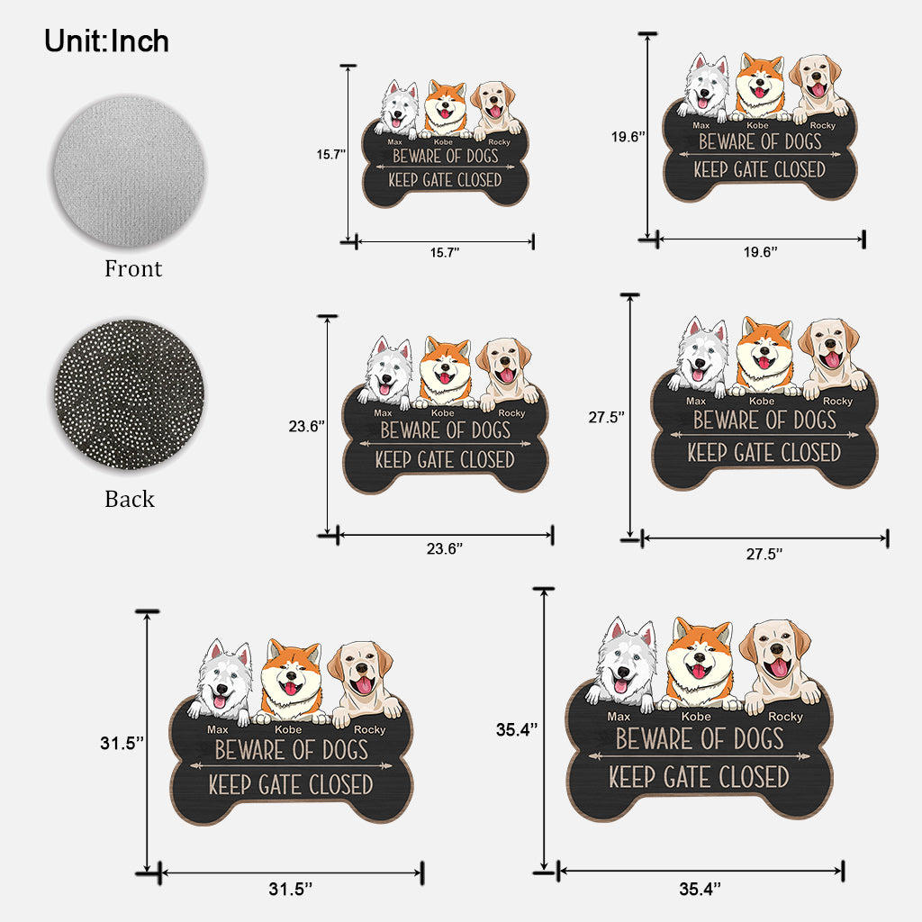 Beware Of The Dog - Personalized Dog Shaped Doormat