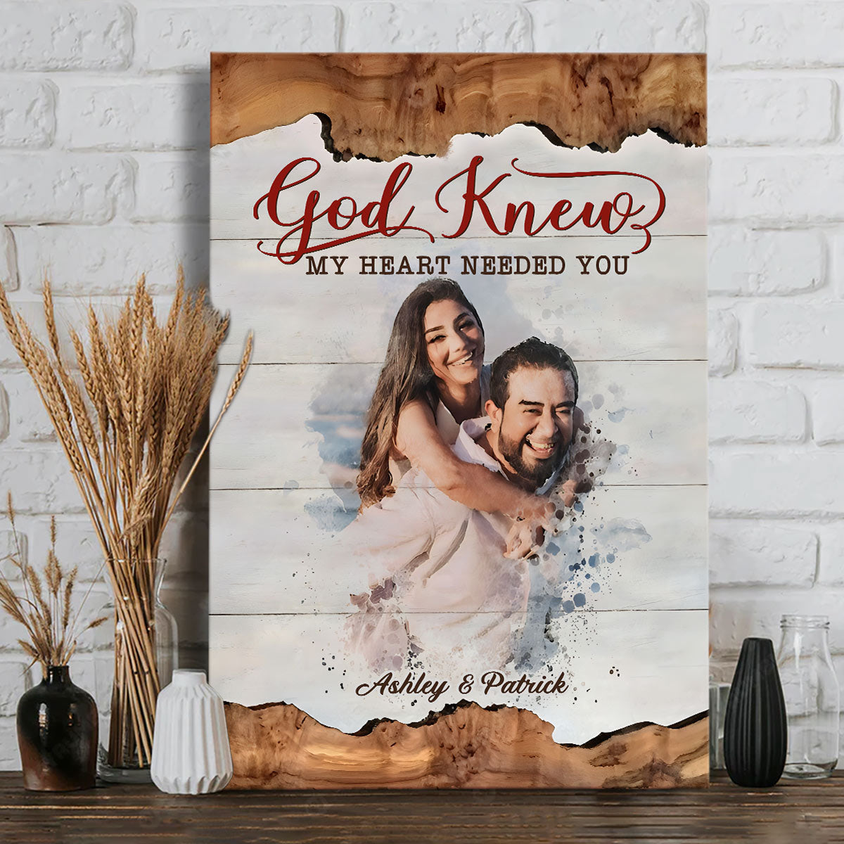 God Knew My Heart Needed You - Personalized Couple Canvas And Poster