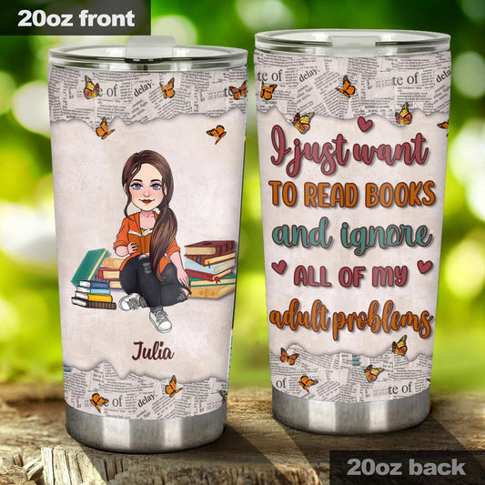 I Love Days When My Only Problem Is Which Book To Read - Book gift for mom, daughter, girlfriend, wife - Personalized Tumbler