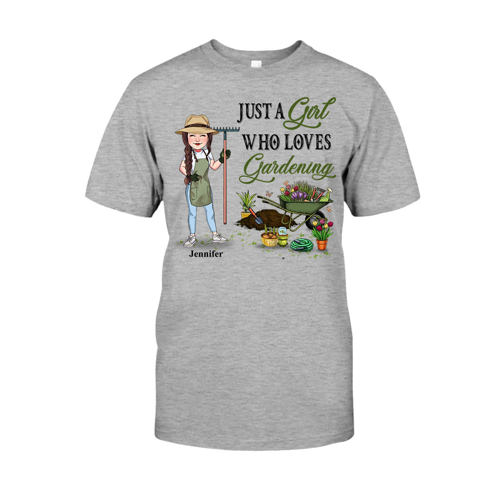 Just A Girl Who Loves Gardening - Personalized Gardening T-shirt & Hoodie