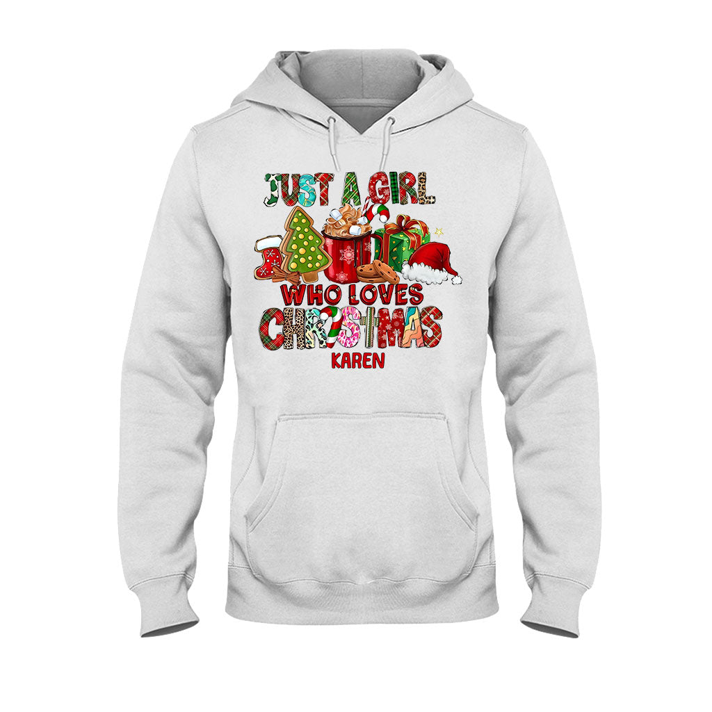 Just A Girl Who Loves Christmas - Personalized Christmas T-shirt And Hoodie