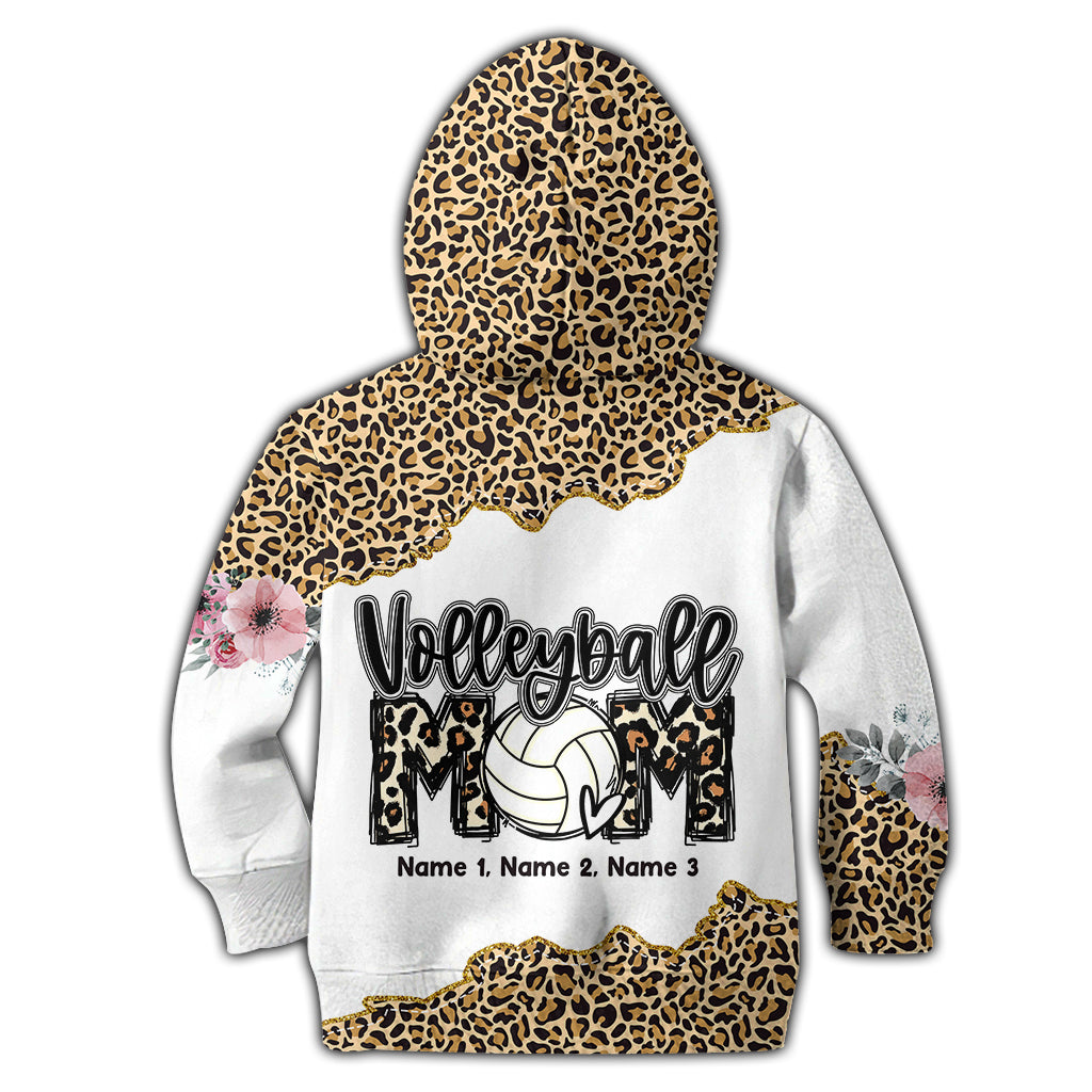 Volleyball Mom Leopard - Personalized Volleyball All Over Shirt