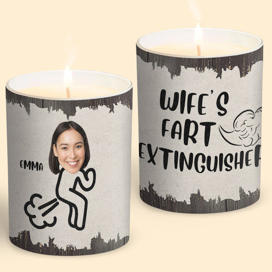 Fart Extinguisher - Gift for dad, grandma, grandpa, mom, uncle, aunt, son, daughter, brother, sister, granddaughter, grandson, husband, wife, boyfriend, girlfriend, friend - Personalized Candle With Wooden Lid