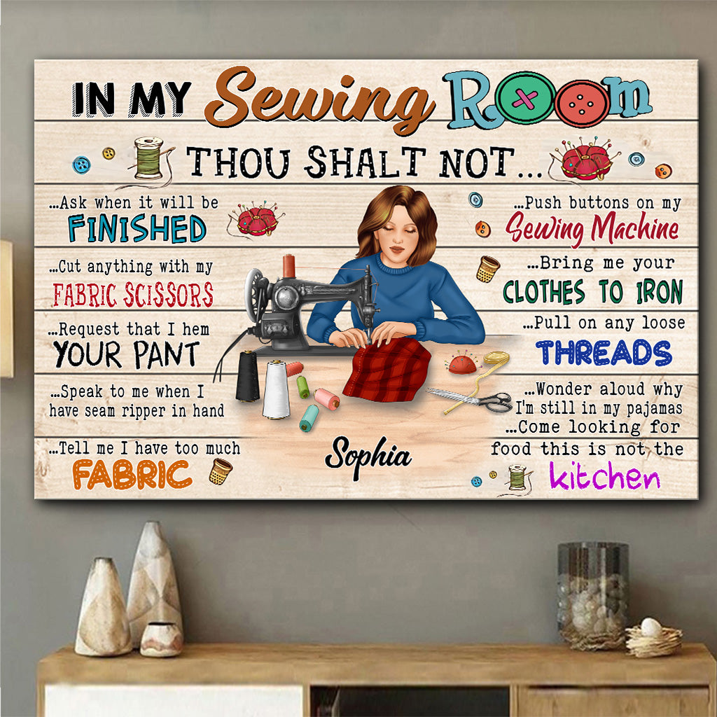 My Sewing Room - Personalized Sewing Canvas And Poster