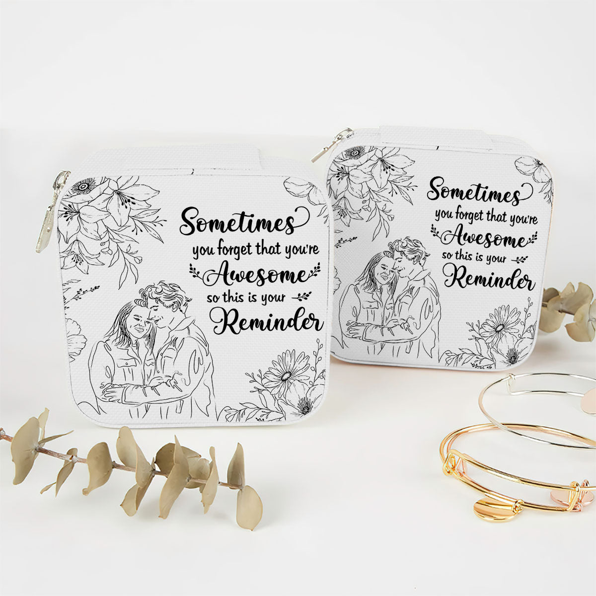 You're Awesome - Personalized Couple Jewelry Box