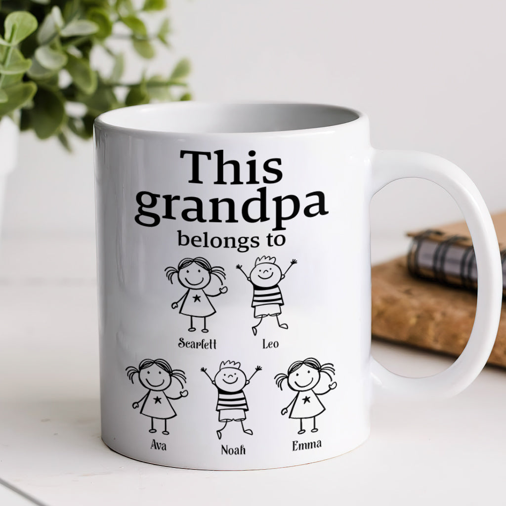 This Grandpa Belongs To - Personalized Grandpa Mug