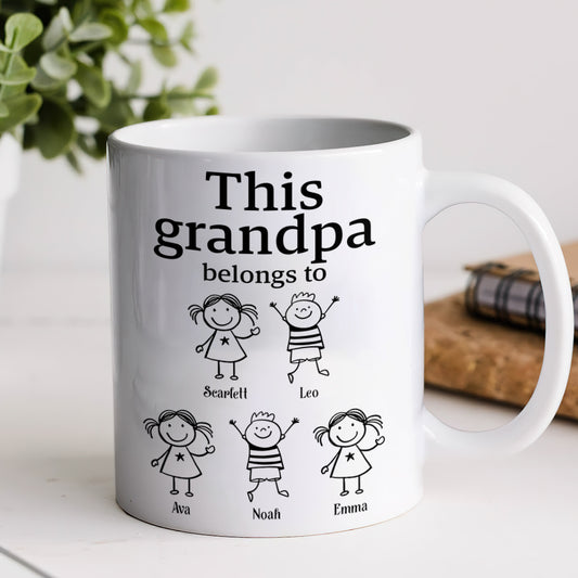 This Grandpa Belongs To - Personalized Grandpa Mug