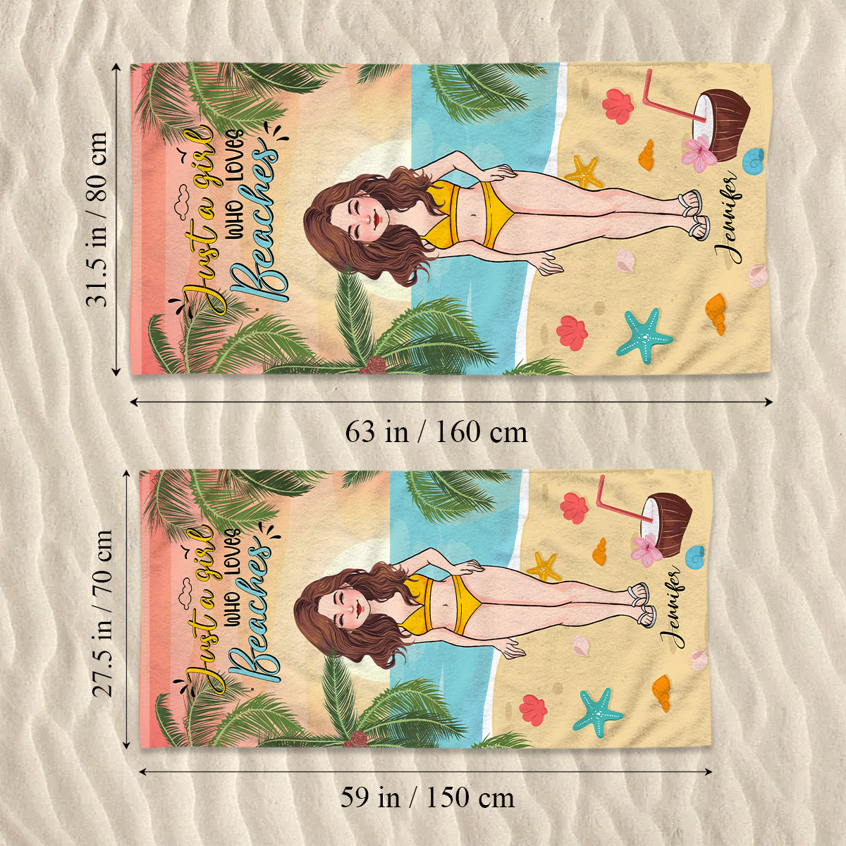 Salt In The Air Sand In My Hair - Personalized Sea Lover Beach Towel