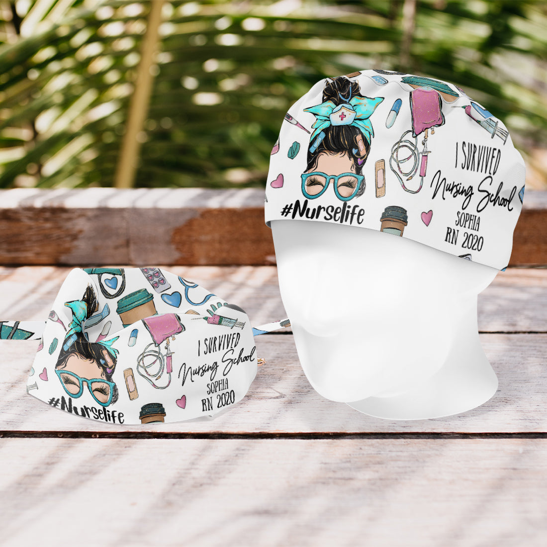 I Survived Nursing School - Personalized Nurse Scrub Cap