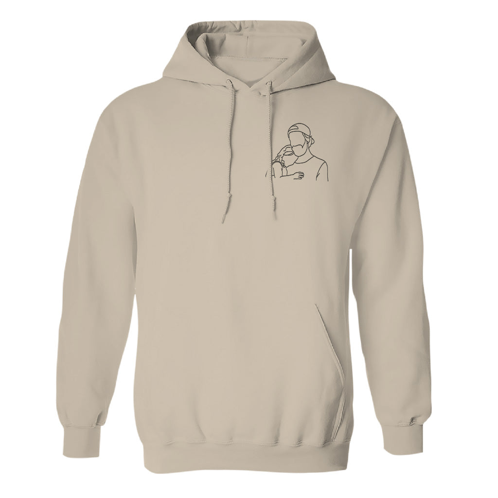 Custom Line Art - Personalized Uncle Embroidered Hoodie