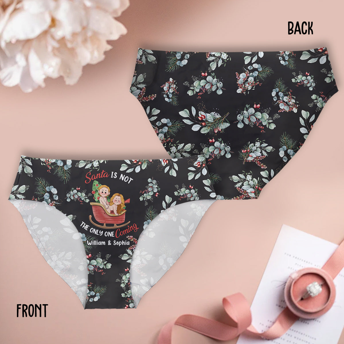 Set Santa Is Not The Only One Coming - Personalized Couple Women Briefs & Men Boxer Briefs
